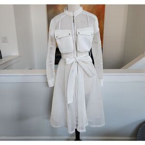 CQbyCQ White Long Sleeve Mesh Jacket SIZE S